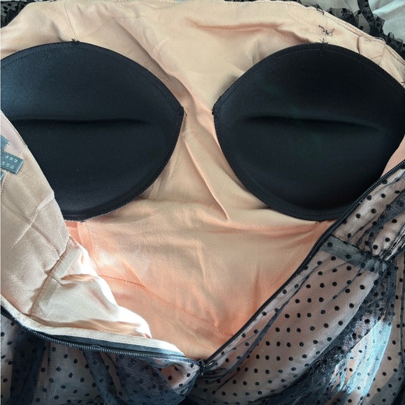 Anthropologie Black and Blush One-Shoulder Tulle Dress - Picture 8 of 11